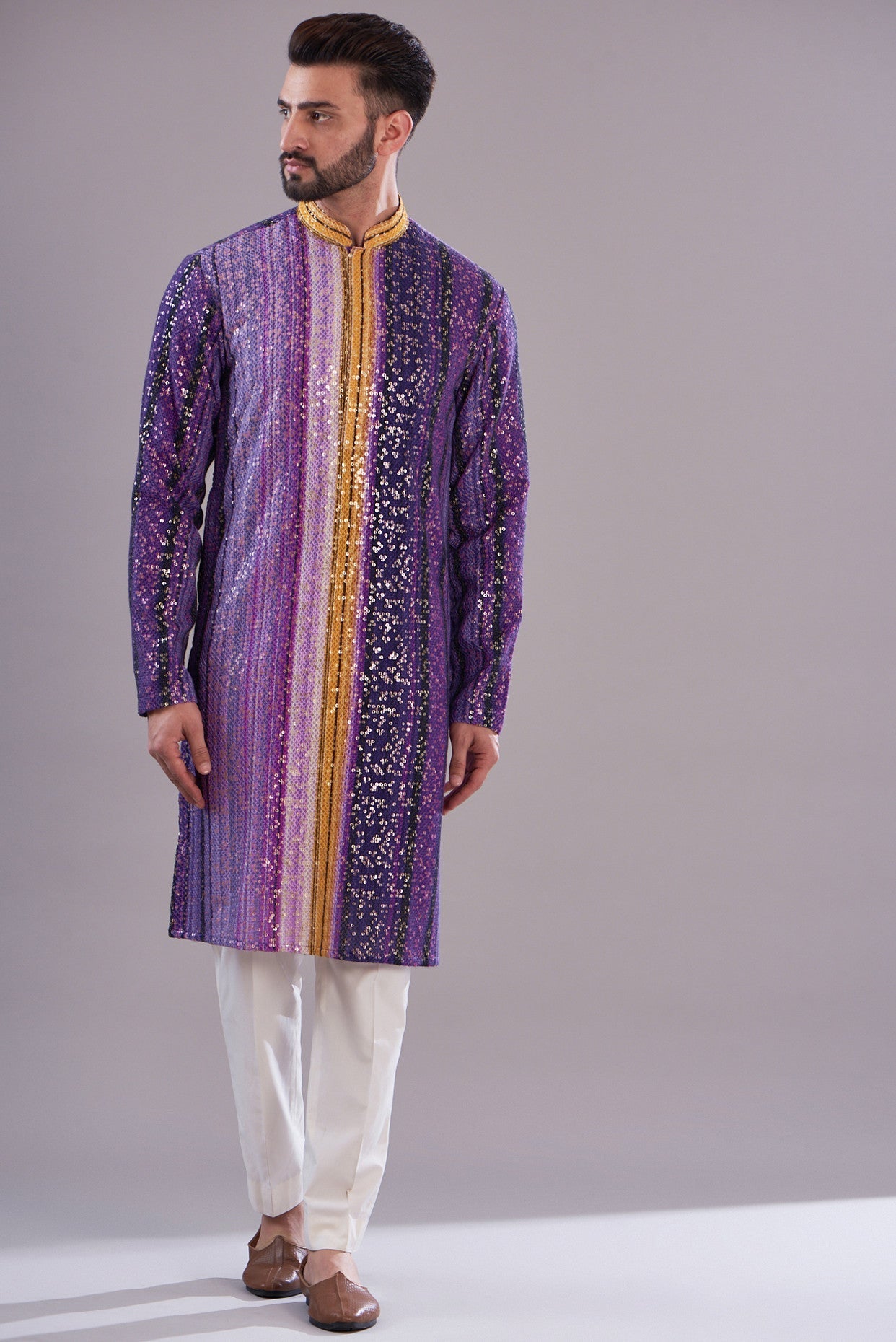 purple sequenced kurta - kasbahmen