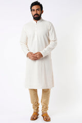 White Chikankari Kurta - kasbahmen