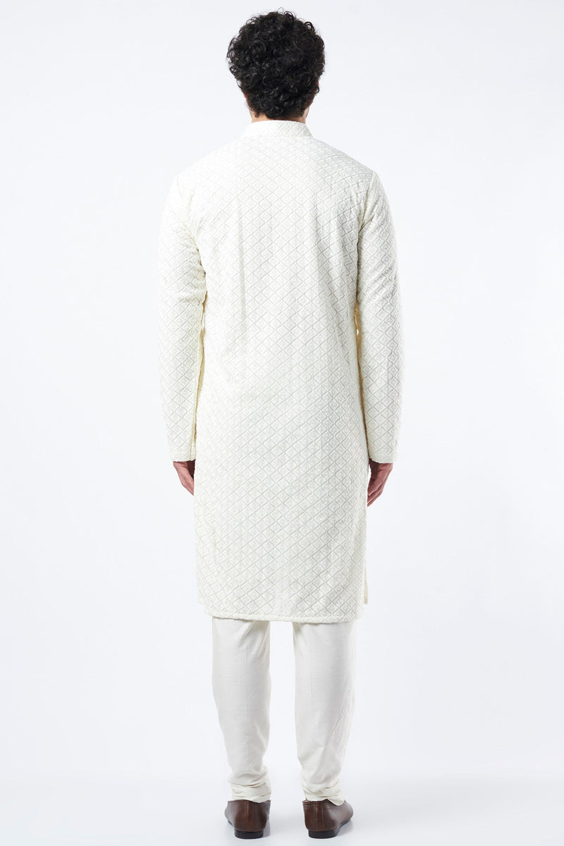 White Kurta In Georgette