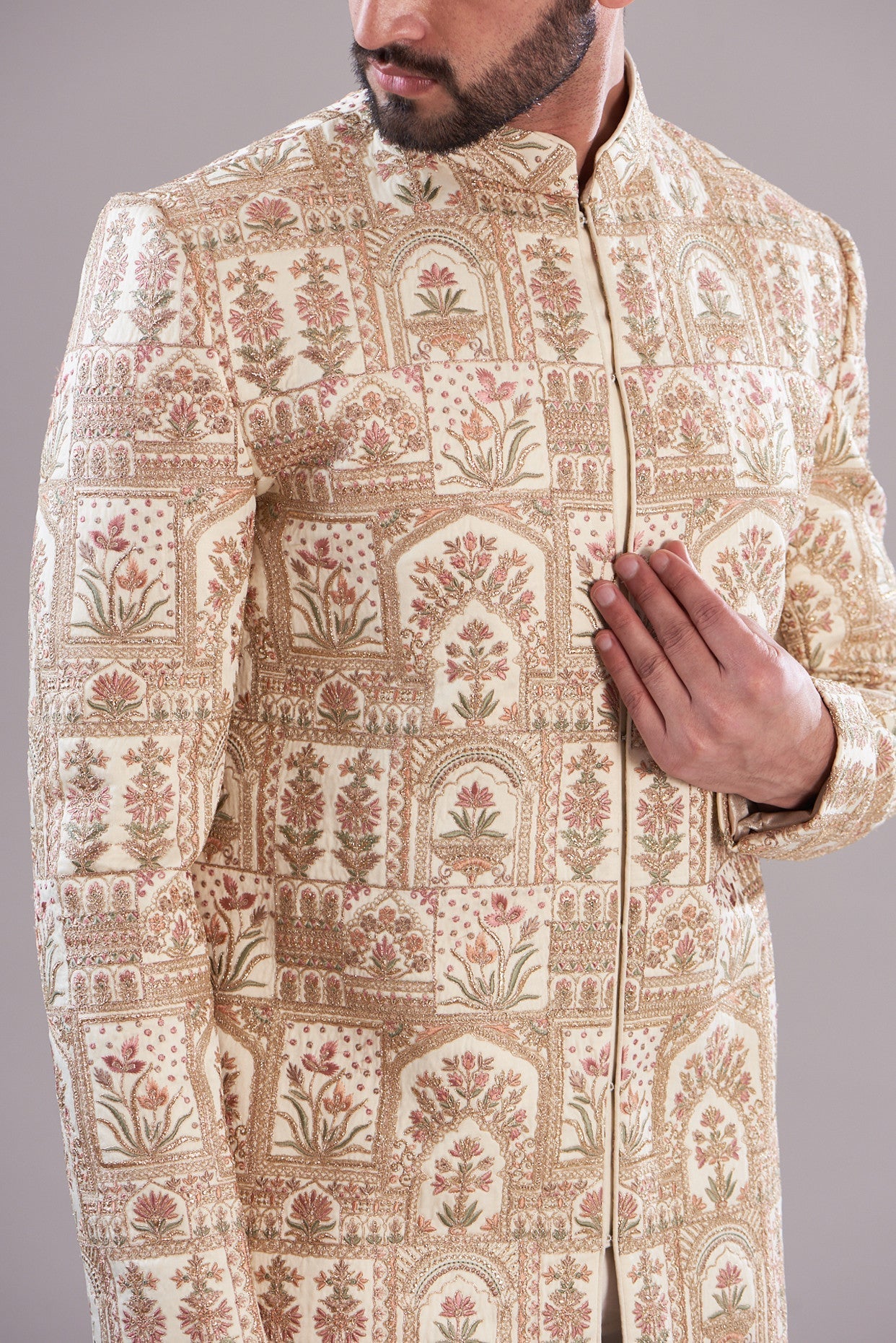 Royal ivory sherwani - kasbahmen