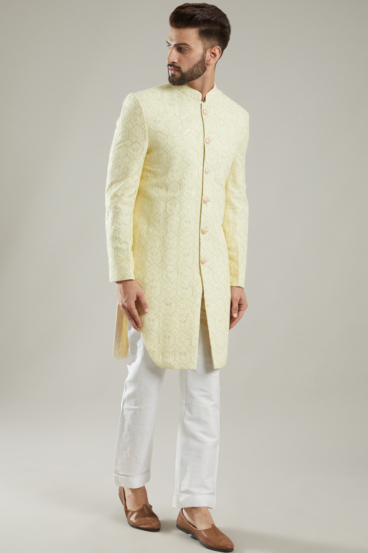 Lime Silk Indo Western Jacket - kasbahmen