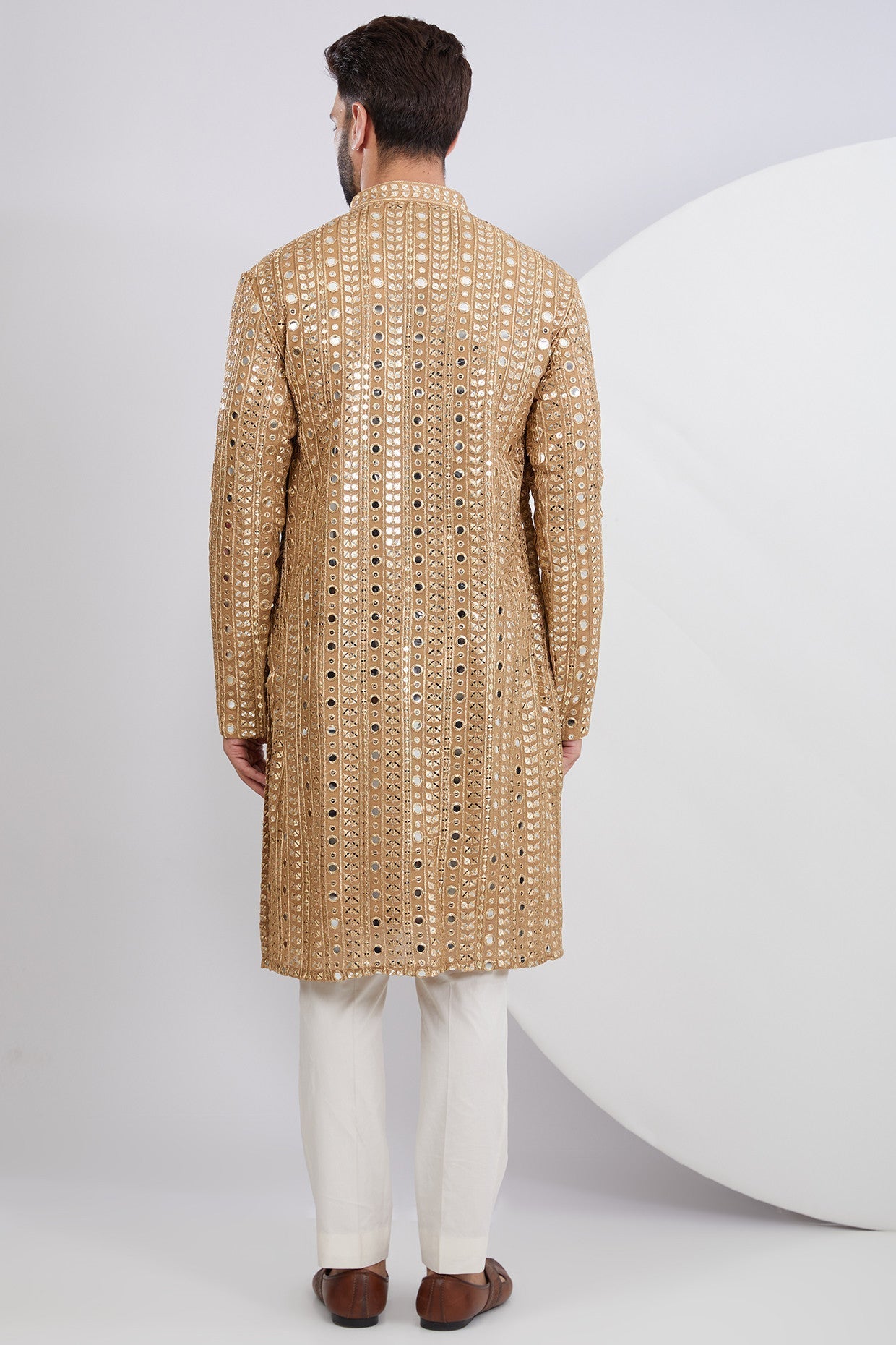 Copper Zari Mirrorwork Kurta - kasbahmen