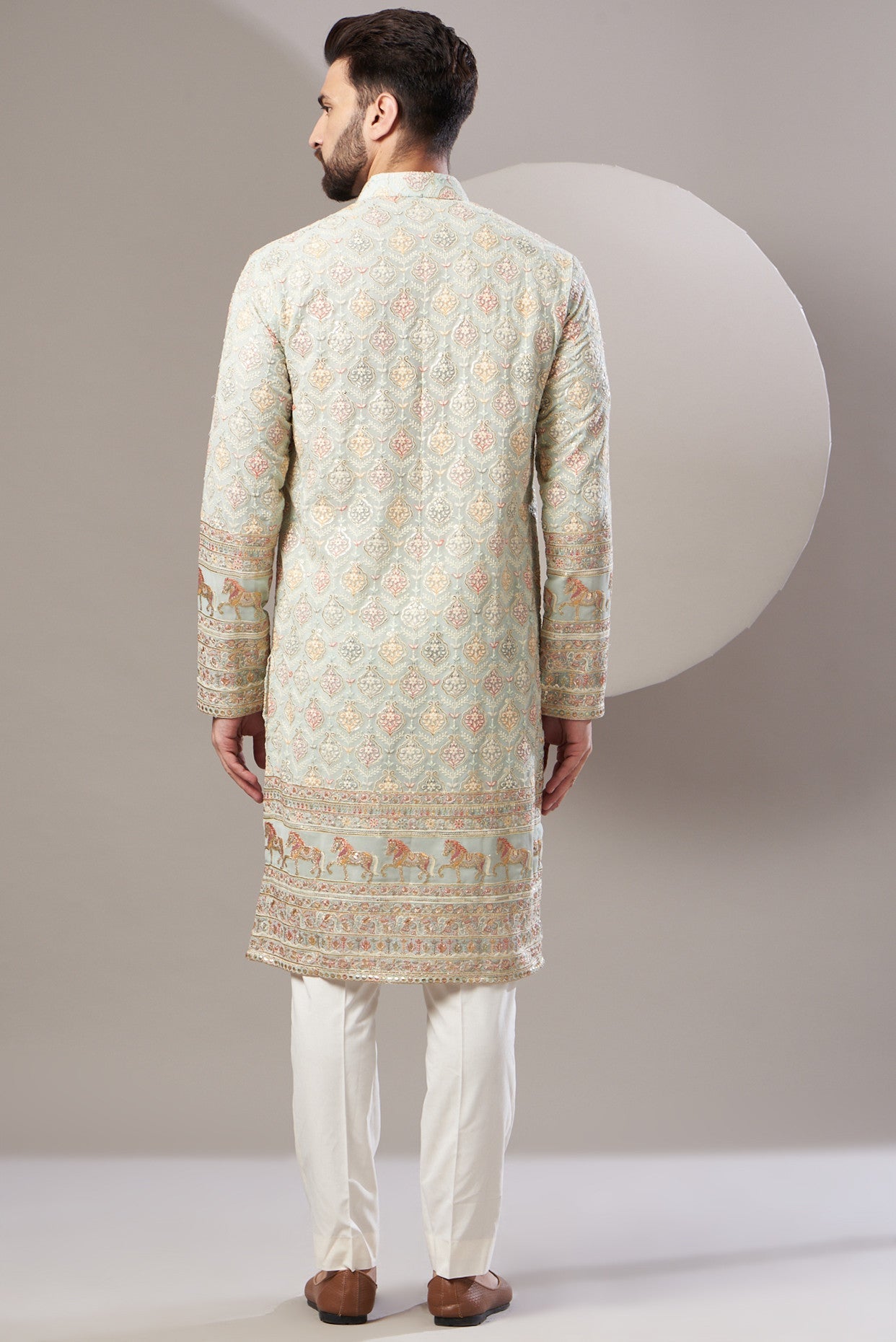 Formal royal embrodried sequenced kurta - kasbahmen