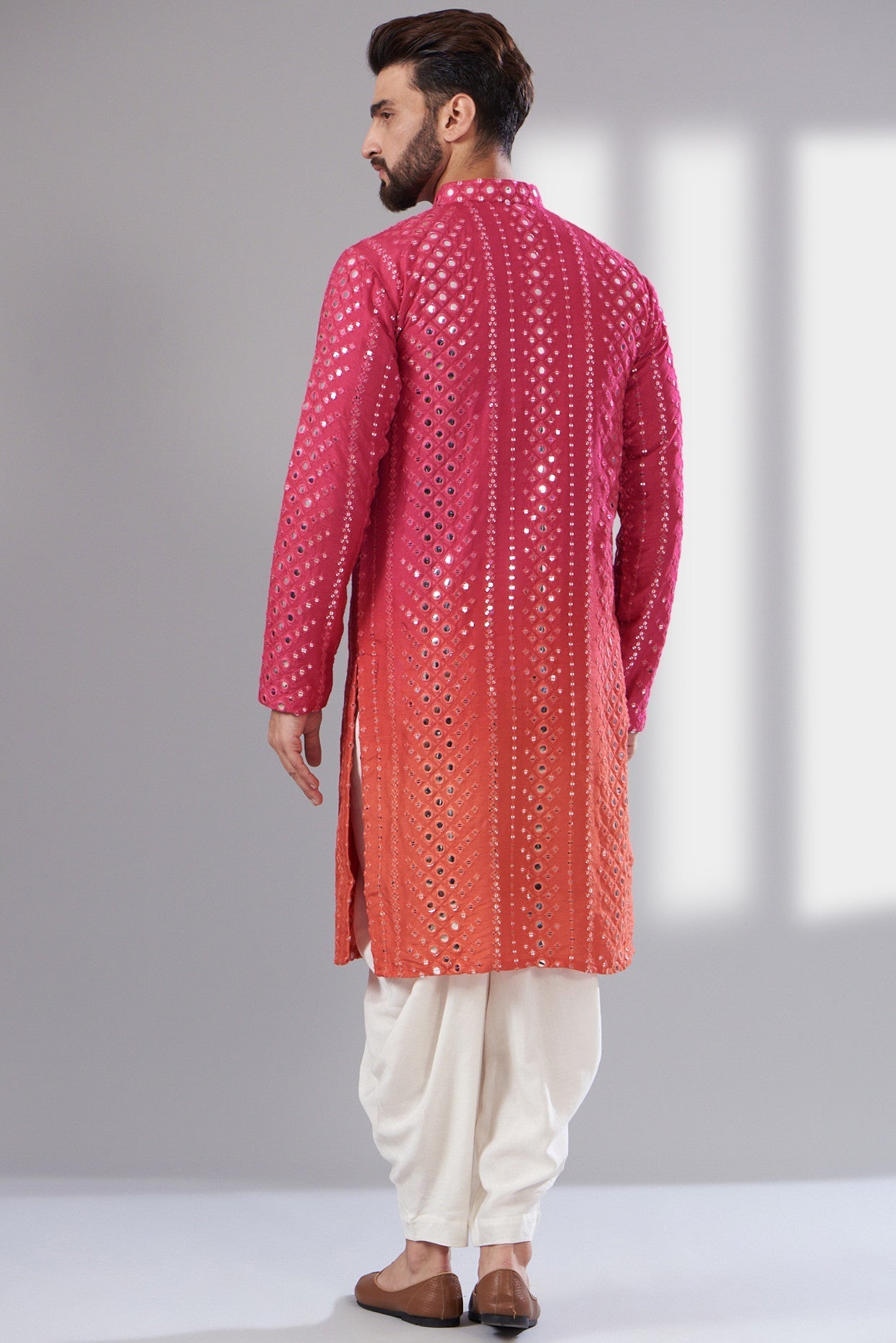 signature ombre mirror work kurta - kasbahmen