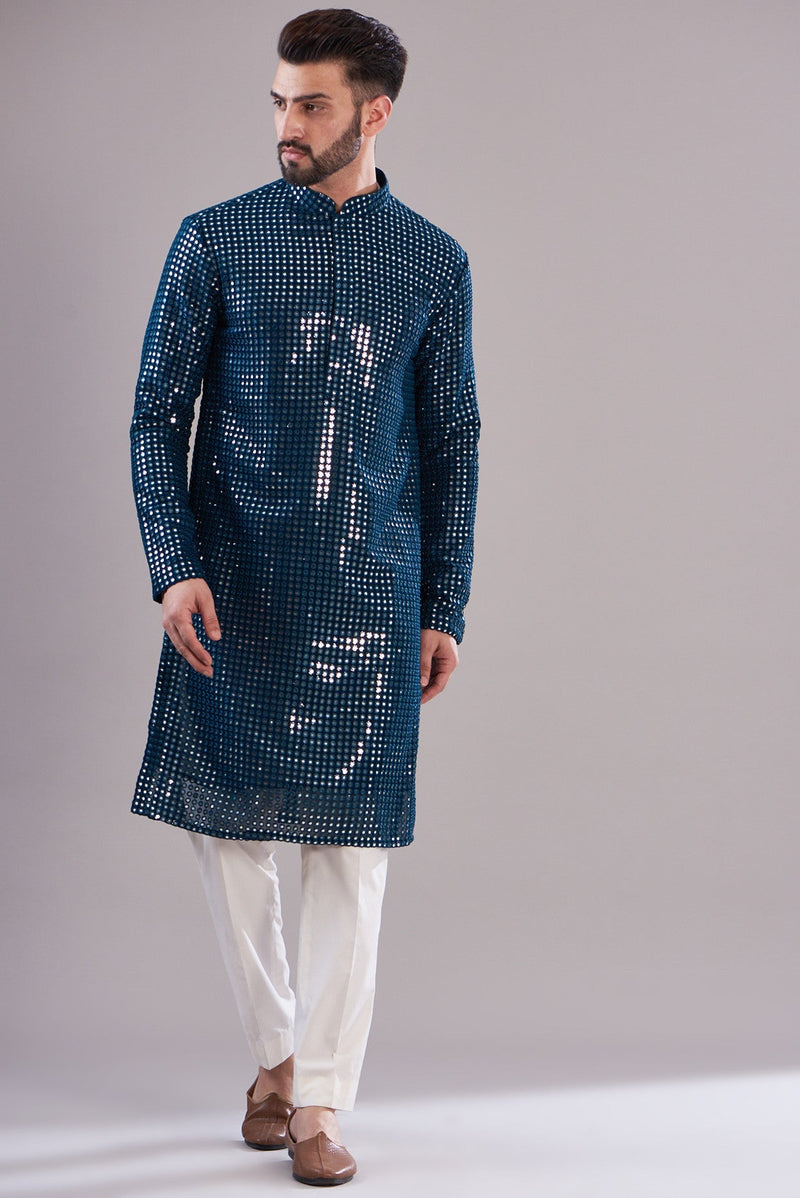 Signature mirror work kurta - kasbahmen