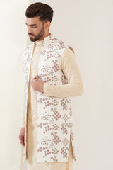 White embroidred long jacket - kasbahmen