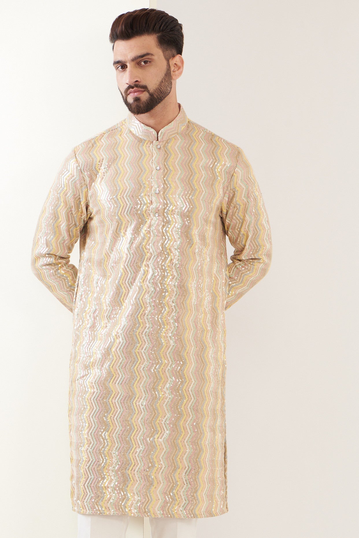 Multi embroidred chikankari kurta - kasbahmen