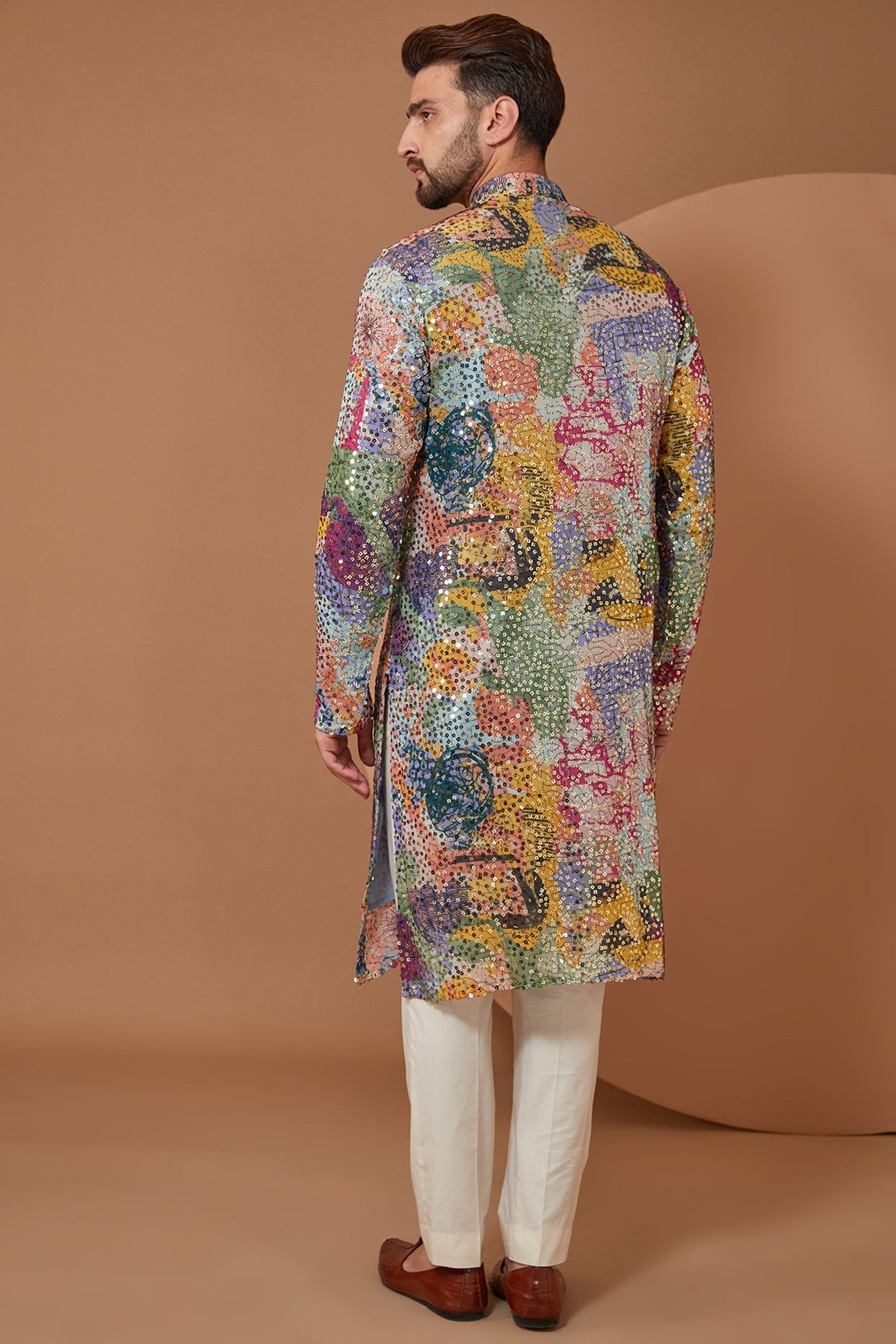 Abstract Sequin Embellished Kurta - kasbahmen