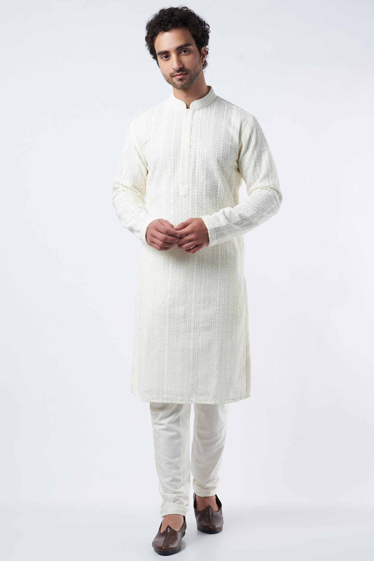 White Georgette Kurta - kasbahmen